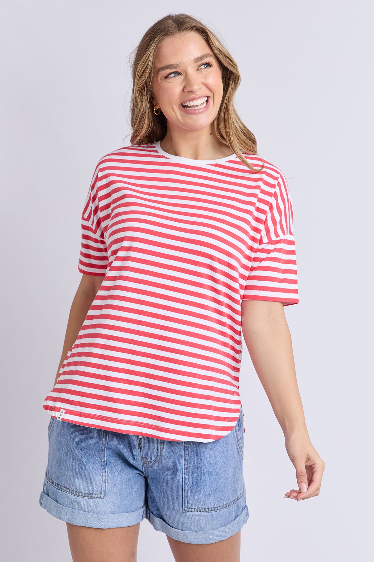 Lauren S/S Tee - Stripe Cayenne
