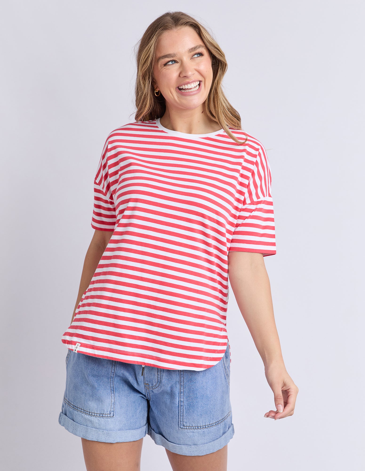 Lauren S/S Tee - Stripe Cayenne