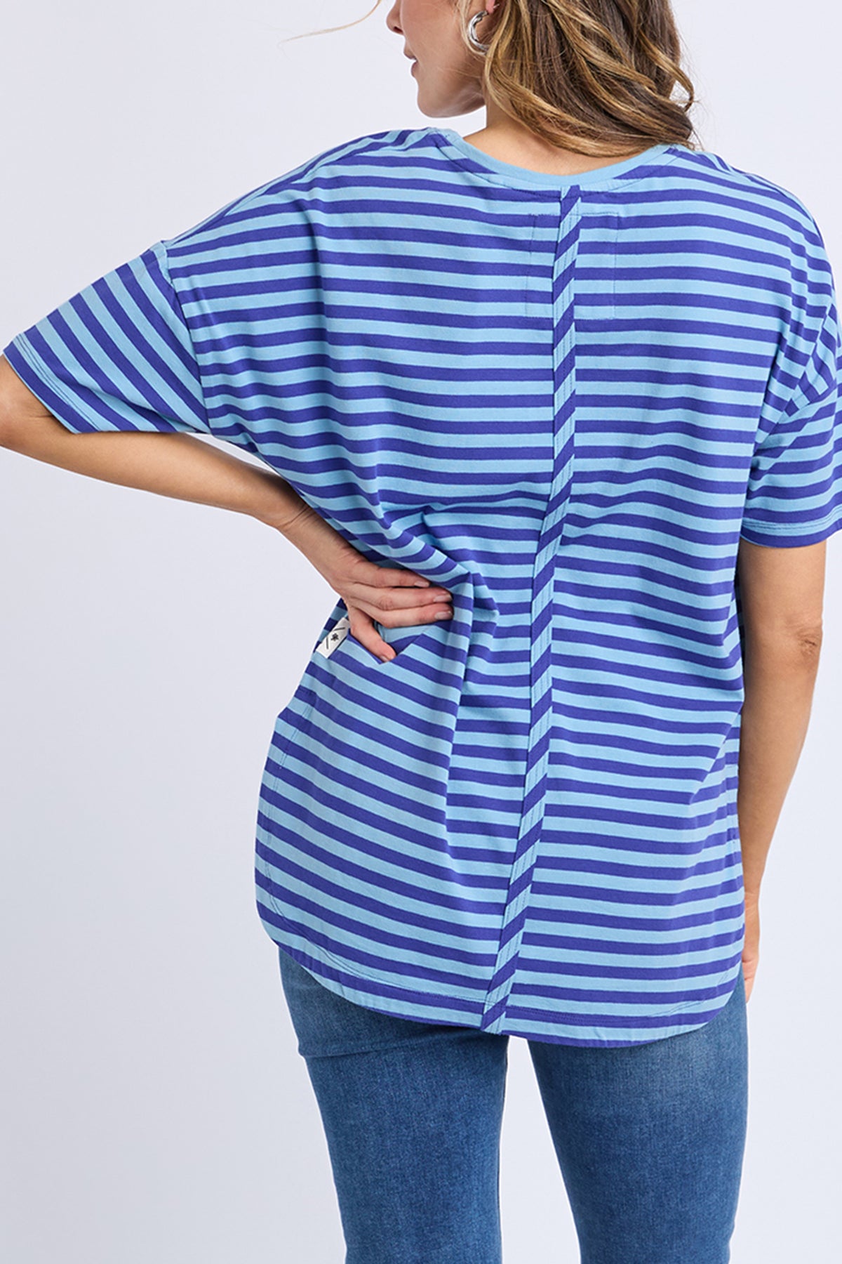 Lauren S/S Tee - Ocean Blue Stripe