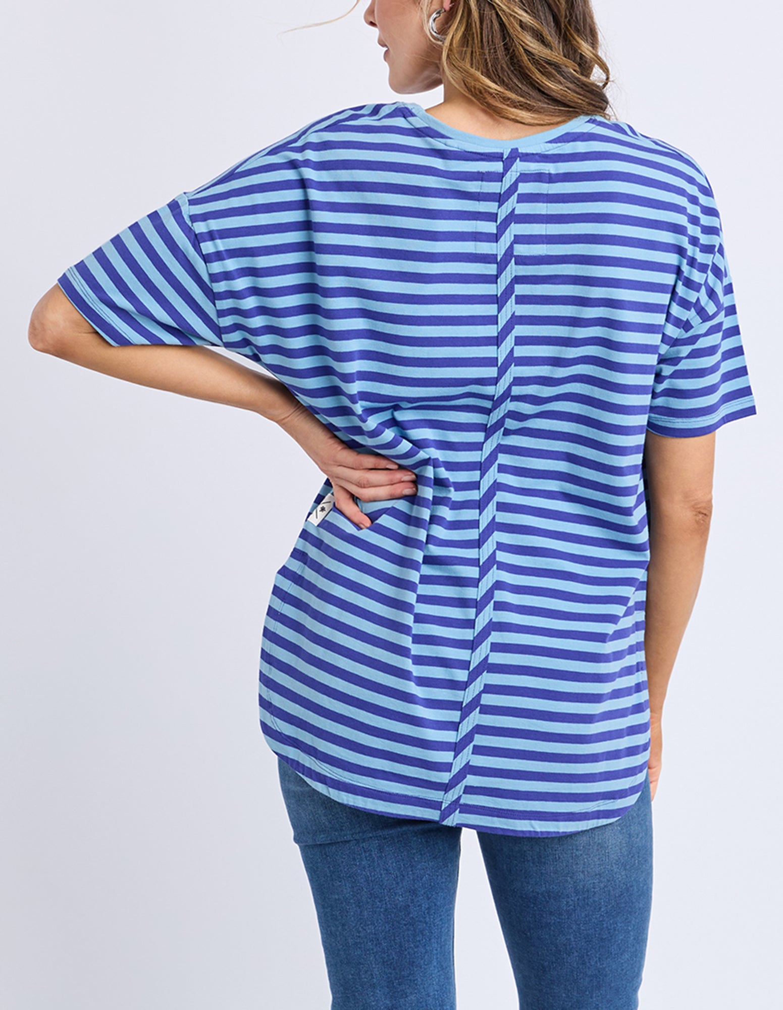 Lauren S/S Tee - Ocean Blue Stripe