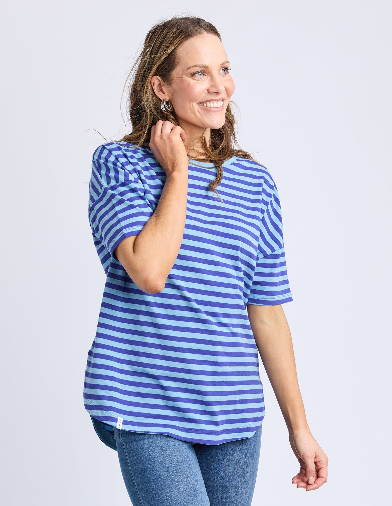 Lauren S/S Tee - Ocean Blue Stripe
