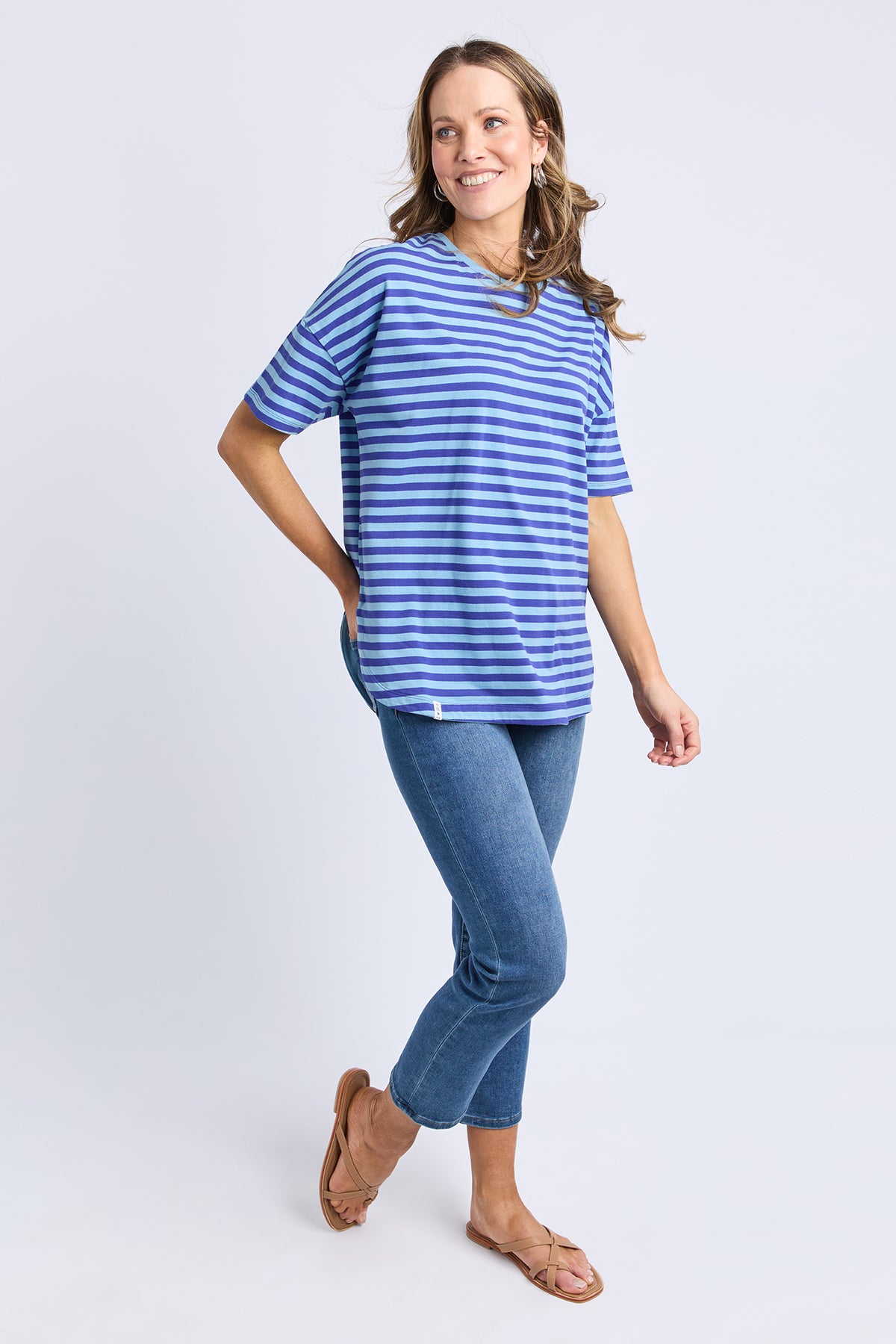 Lauren S/S Tee - Ocean Blue Stripe