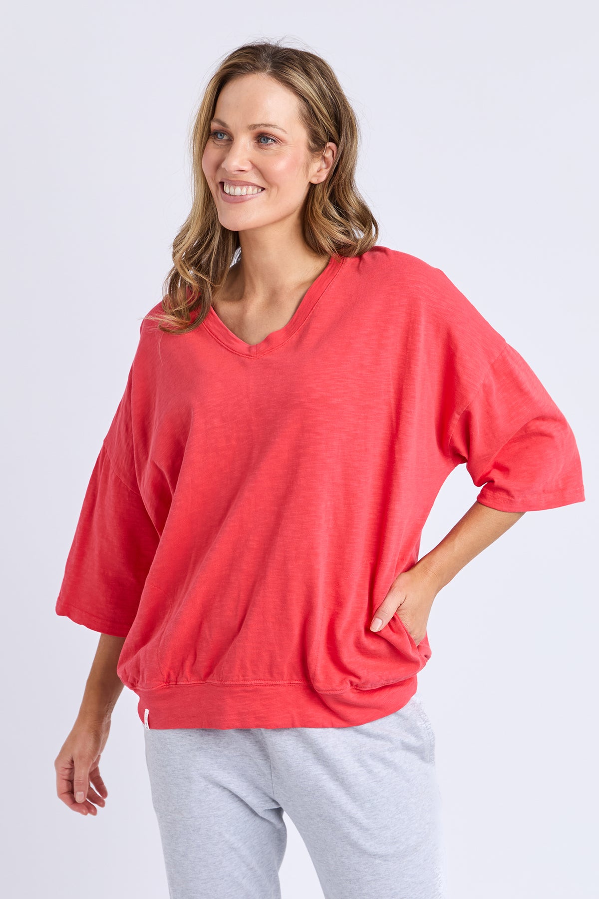 Mazie Vee Neck Cayenne