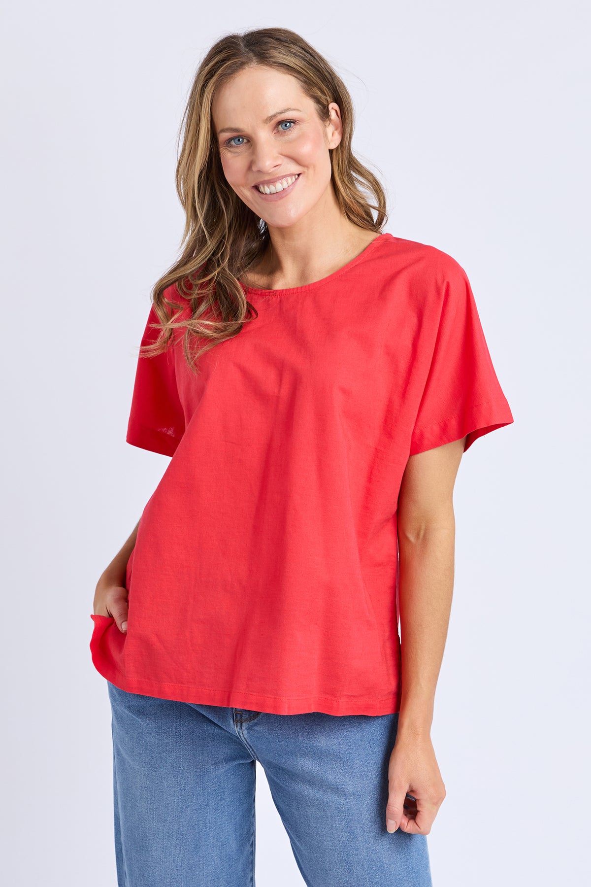 Curtis Woven S/S Tee Cayenne