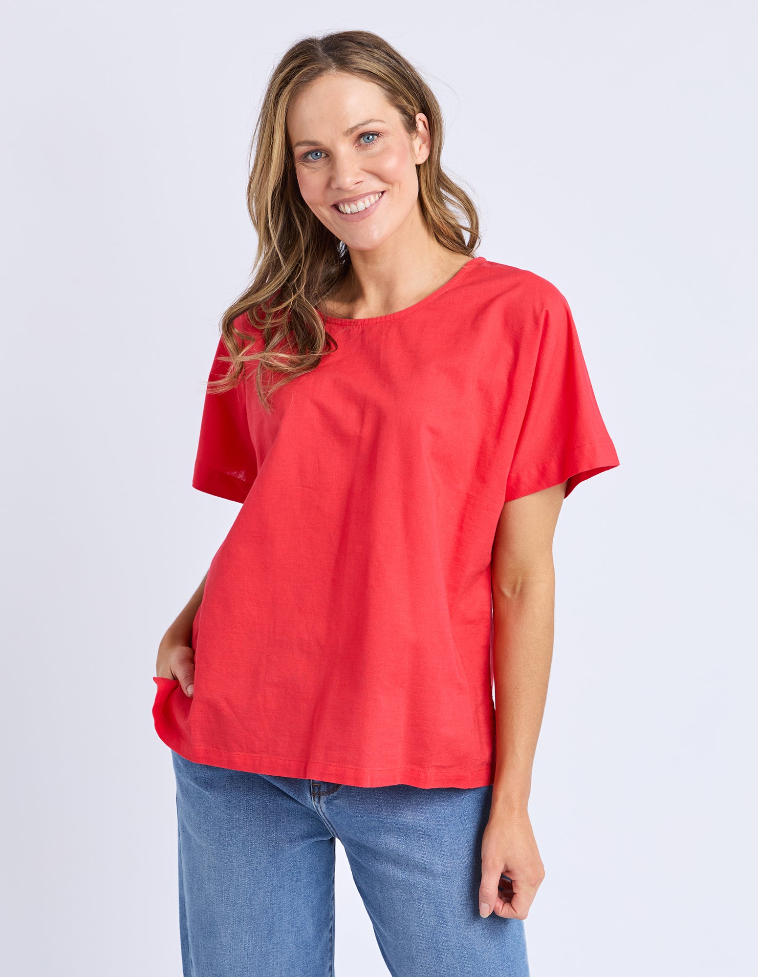 Curtis Woven S/S Tee Cayenne