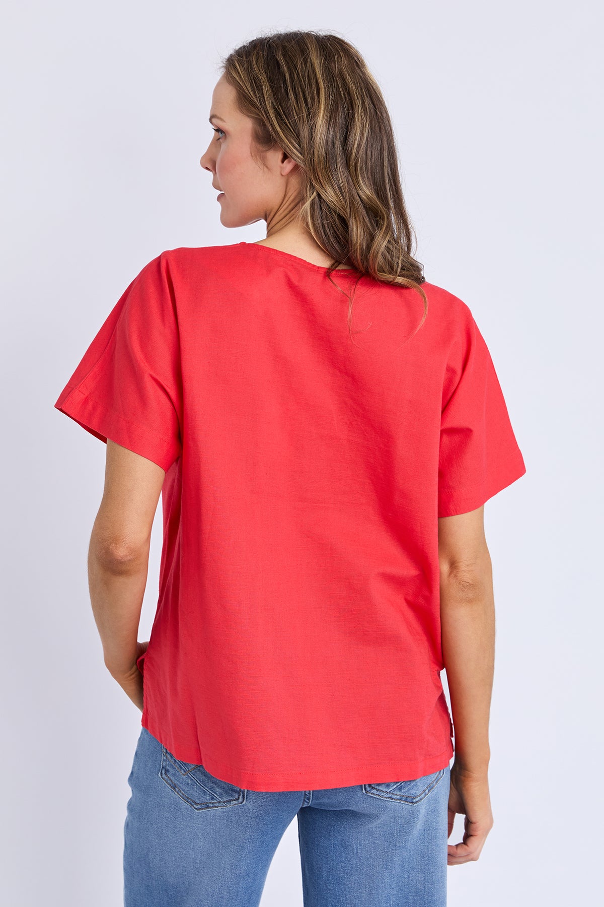 Curtis Woven S/S Tee Cayenne