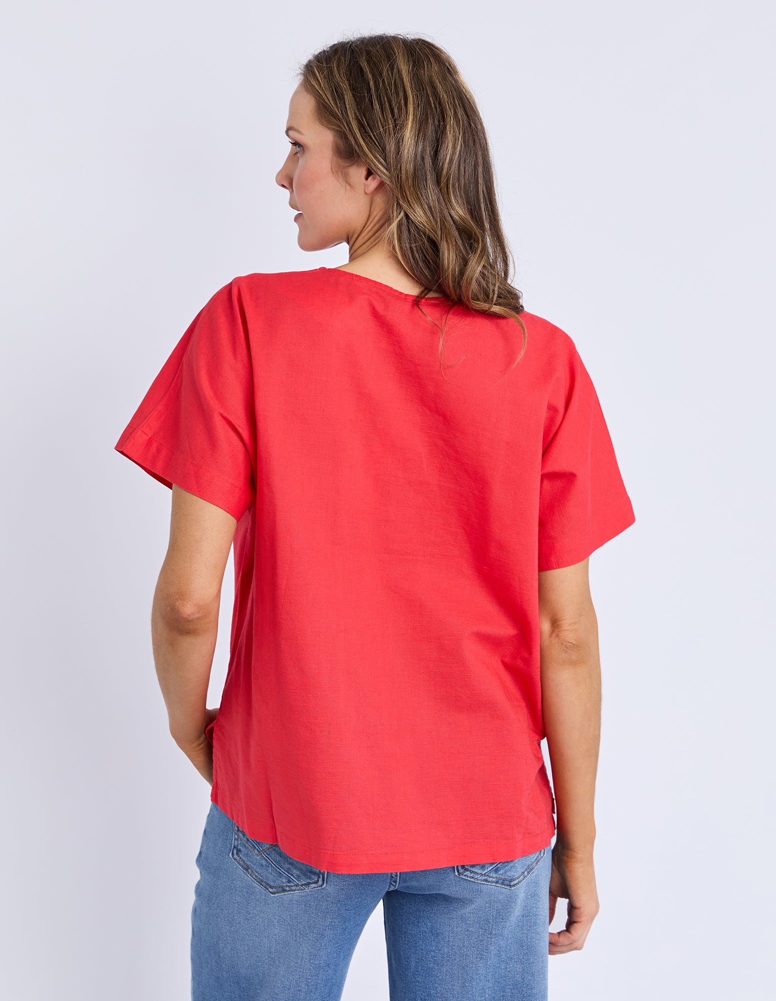 Curtis Woven S/S Tee Cayenne