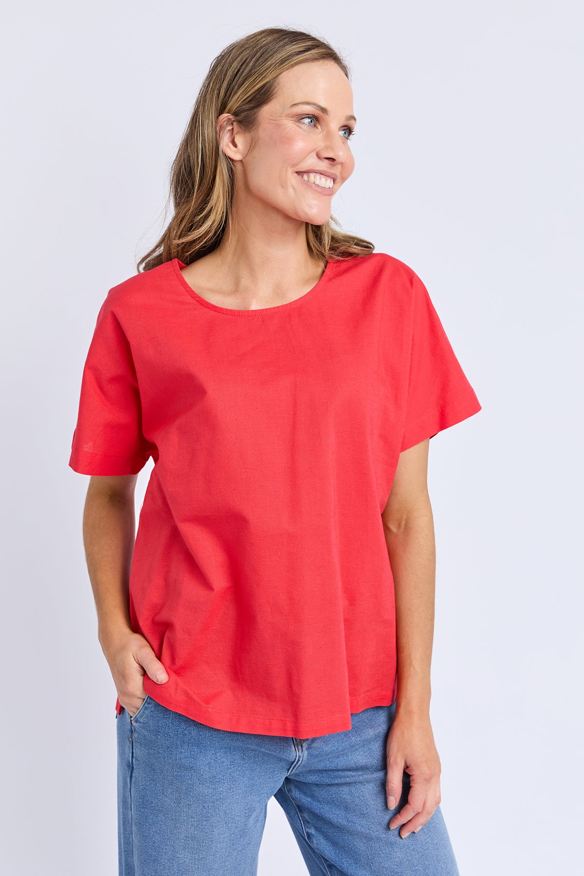 Curtis Woven S/S Tee Cayenne