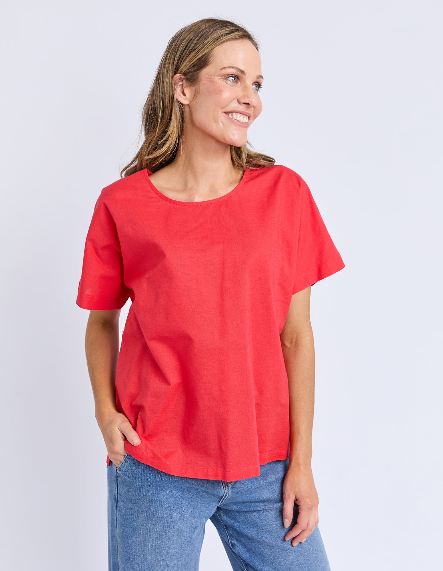 Curtis Woven S/S Tee Cayenne