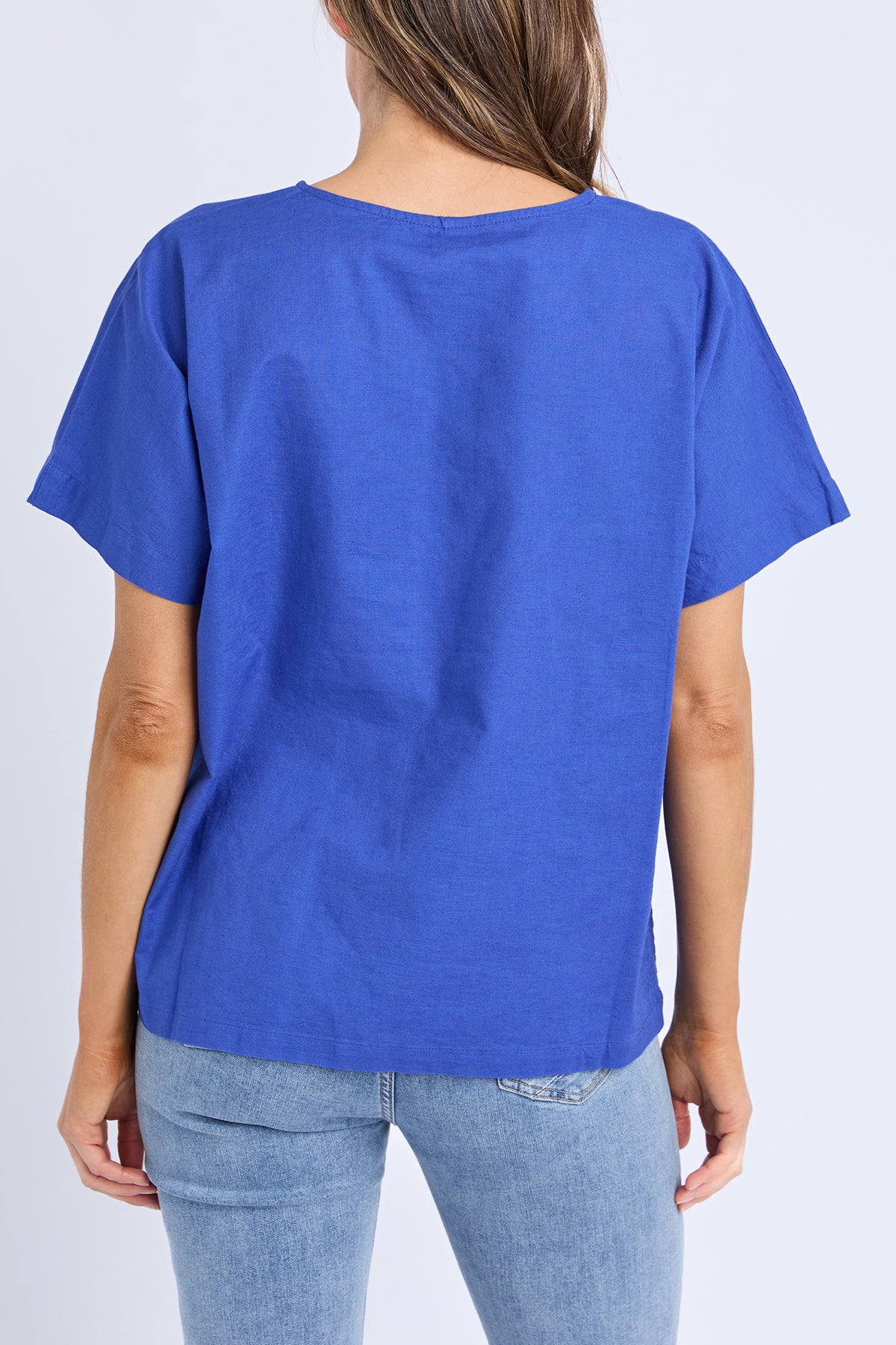 Curtis Woven S/S Tee Ocean Blue