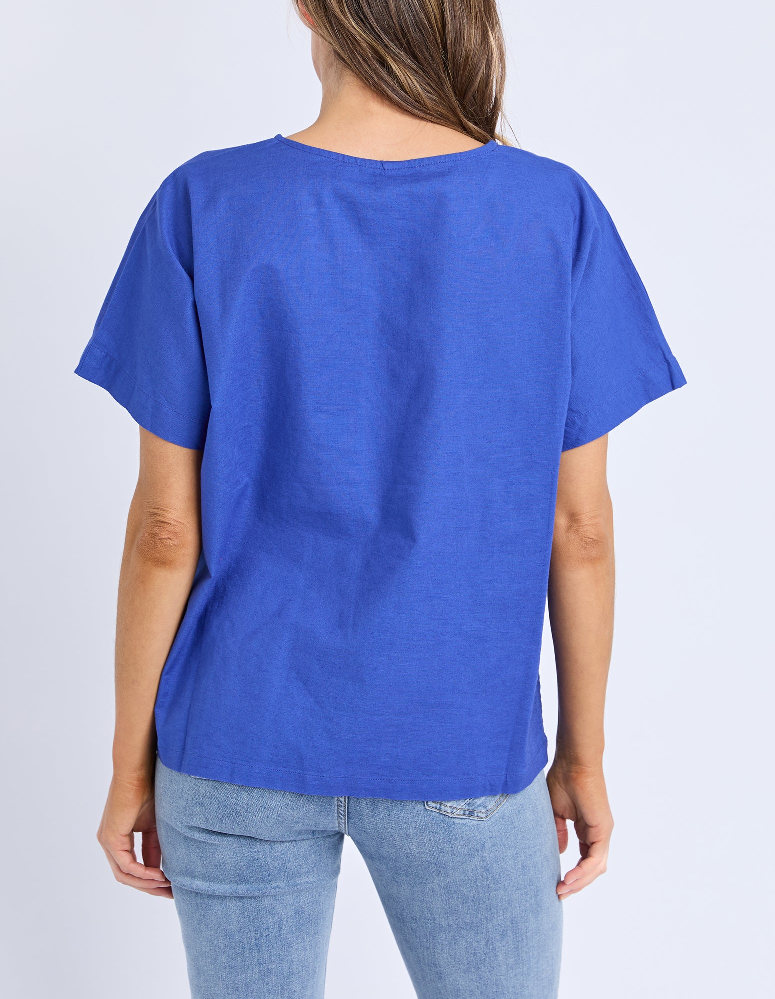 Curtis Woven S/S Tee Ocean Blue