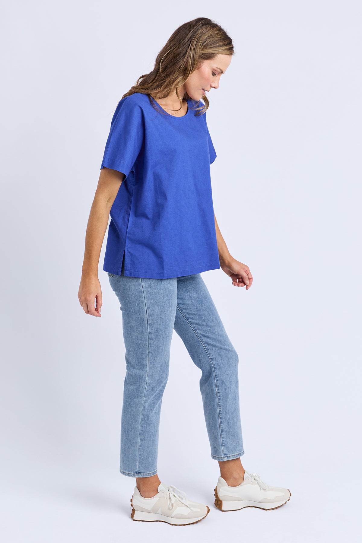 Curtis Woven S/S Tee Ocean Blue