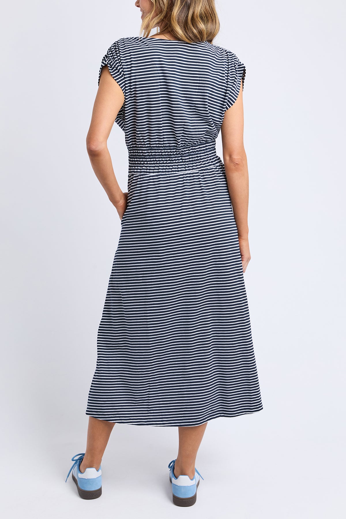Nelle Dress Navy & White Stripe