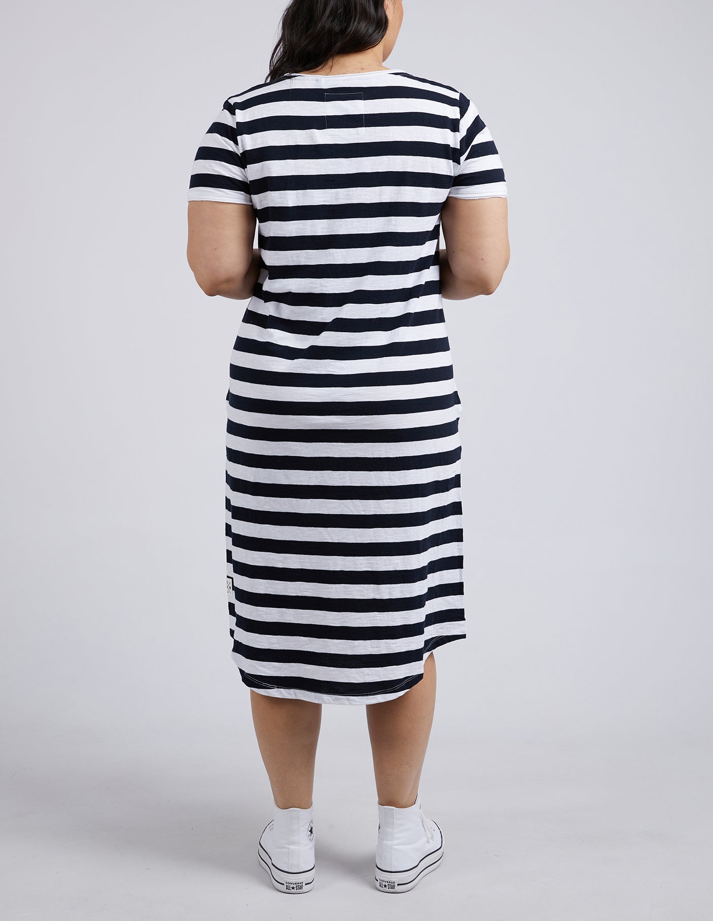 Maeve Dress Navy & White Stripe