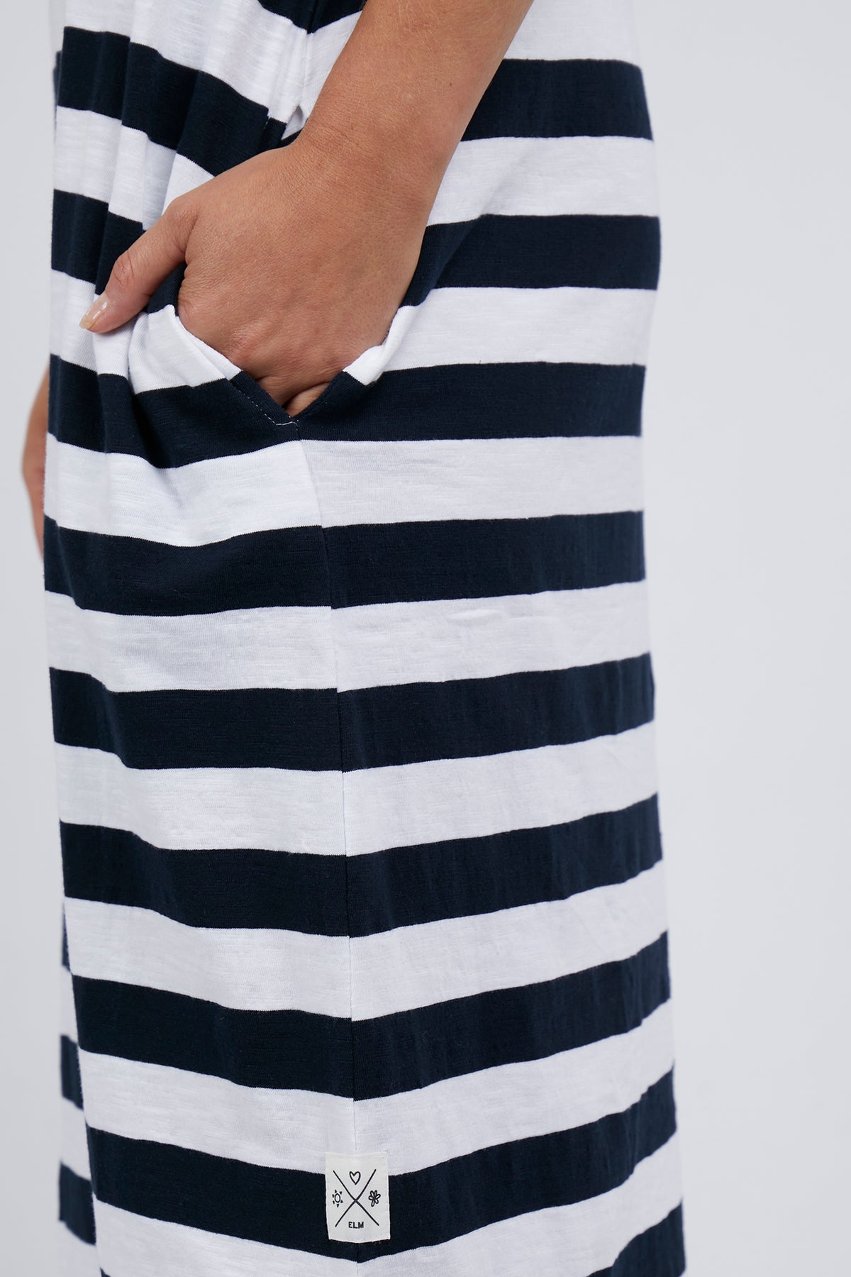 Maeve Dress Navy & White Stripe