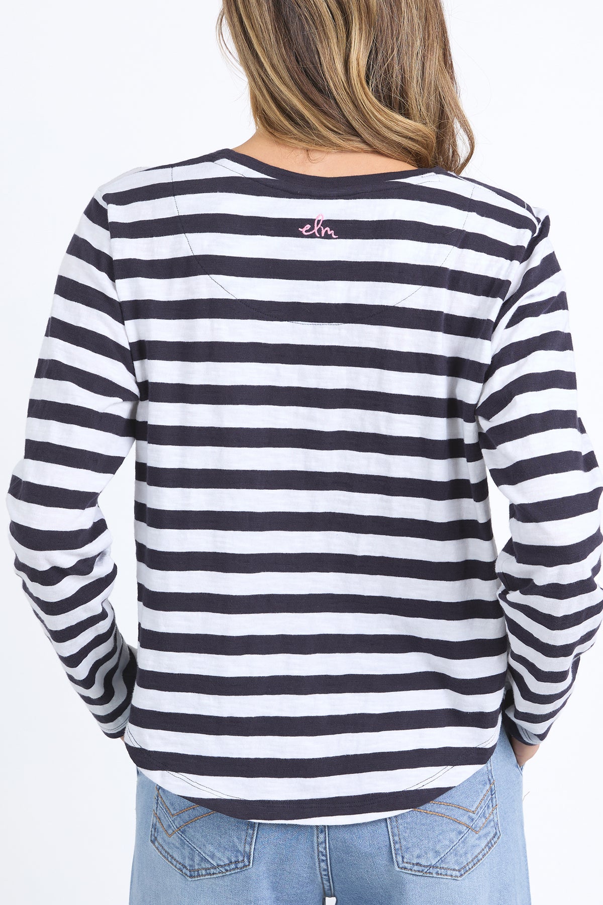 Harmony Long Sleeve Tee Navy & White Stripe
