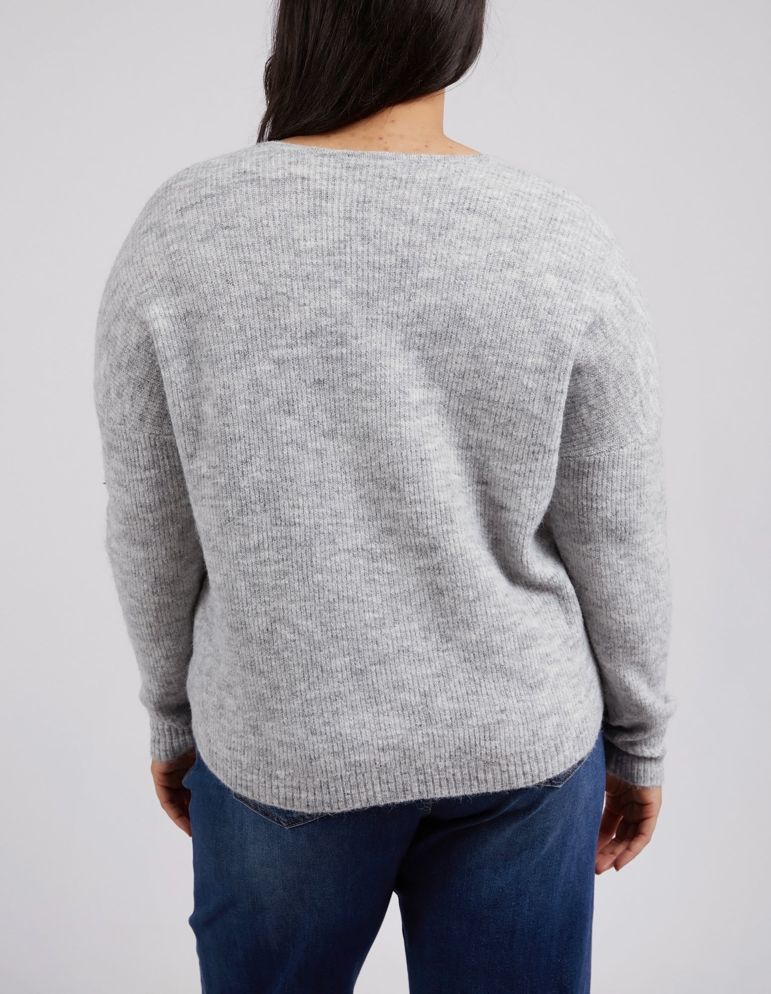 Verity V Neck Knit Grey Marle