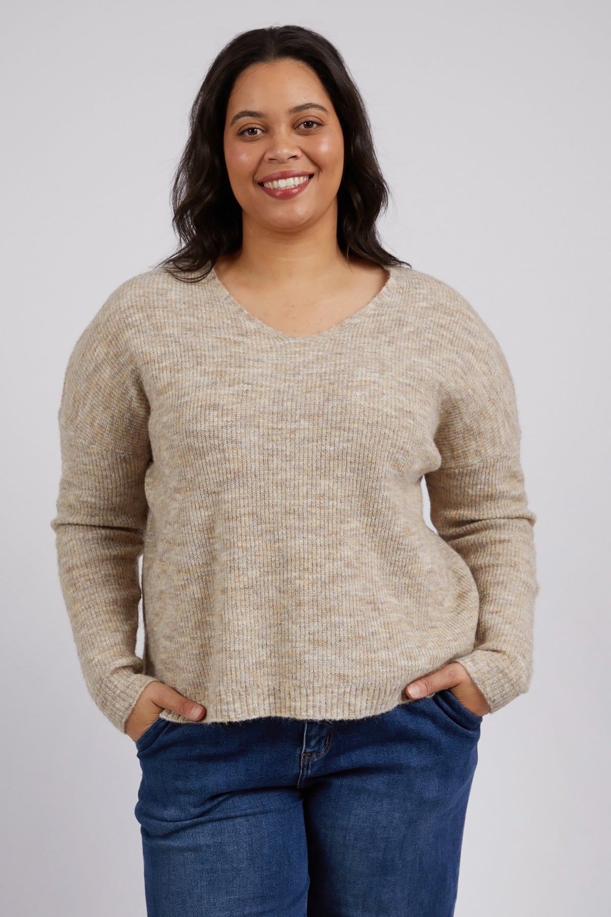 Verity V Neck Knit Oatmeal