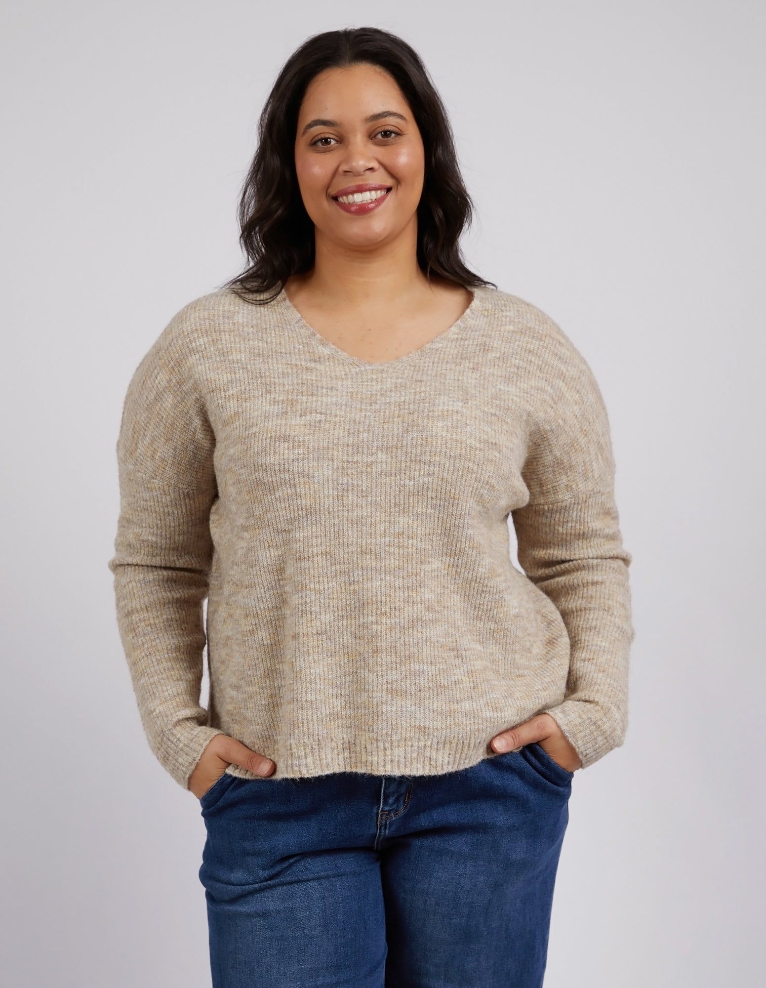 Verity V Neck Knit Oatmeal