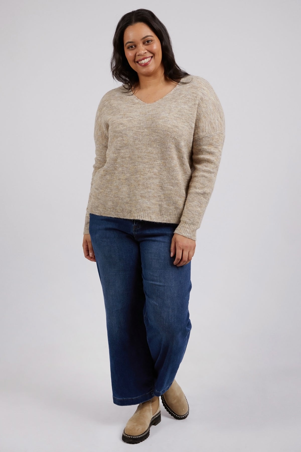 Verity V Neck Knit Oatmeal