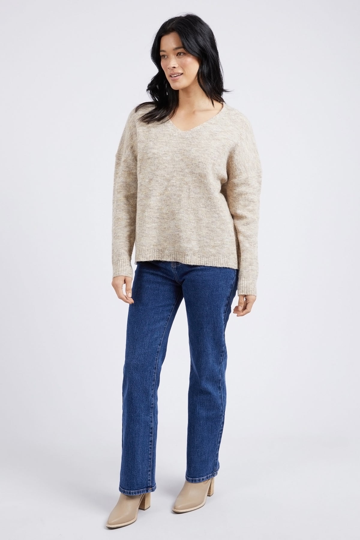 Verity V Neck Knit Oatmeal