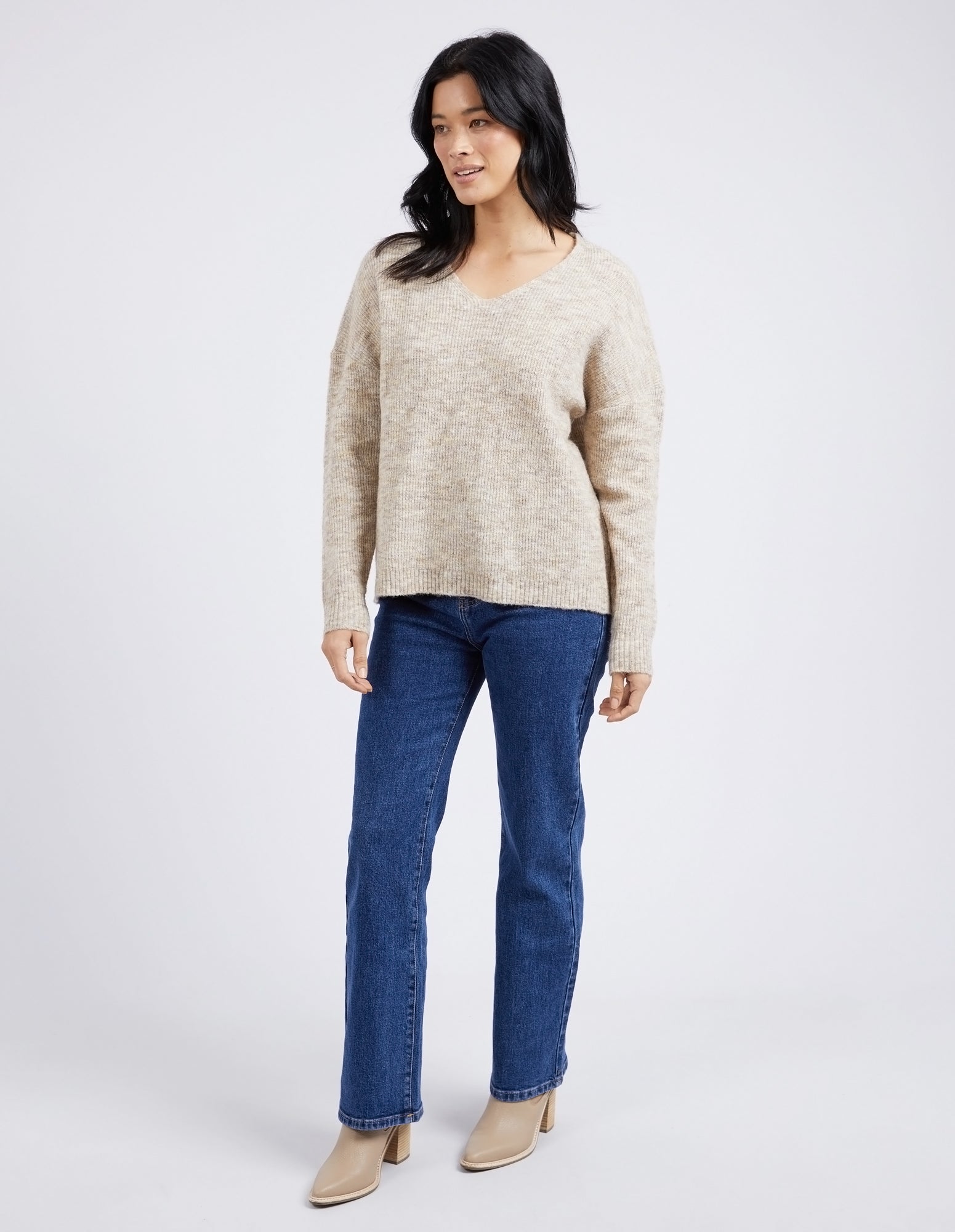 Verity V Neck Knit Oatmeal