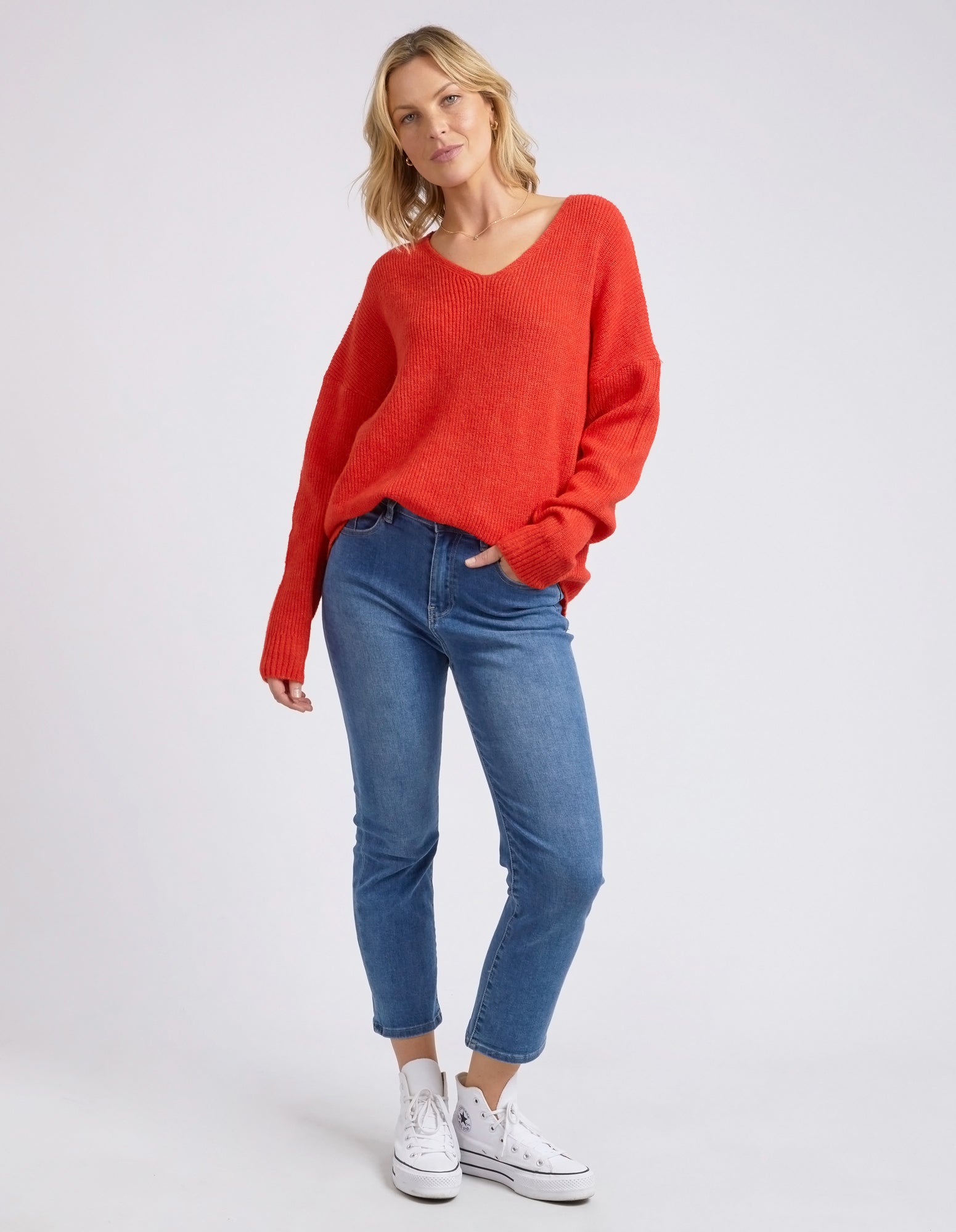 Verity V Neck Knit Tangello