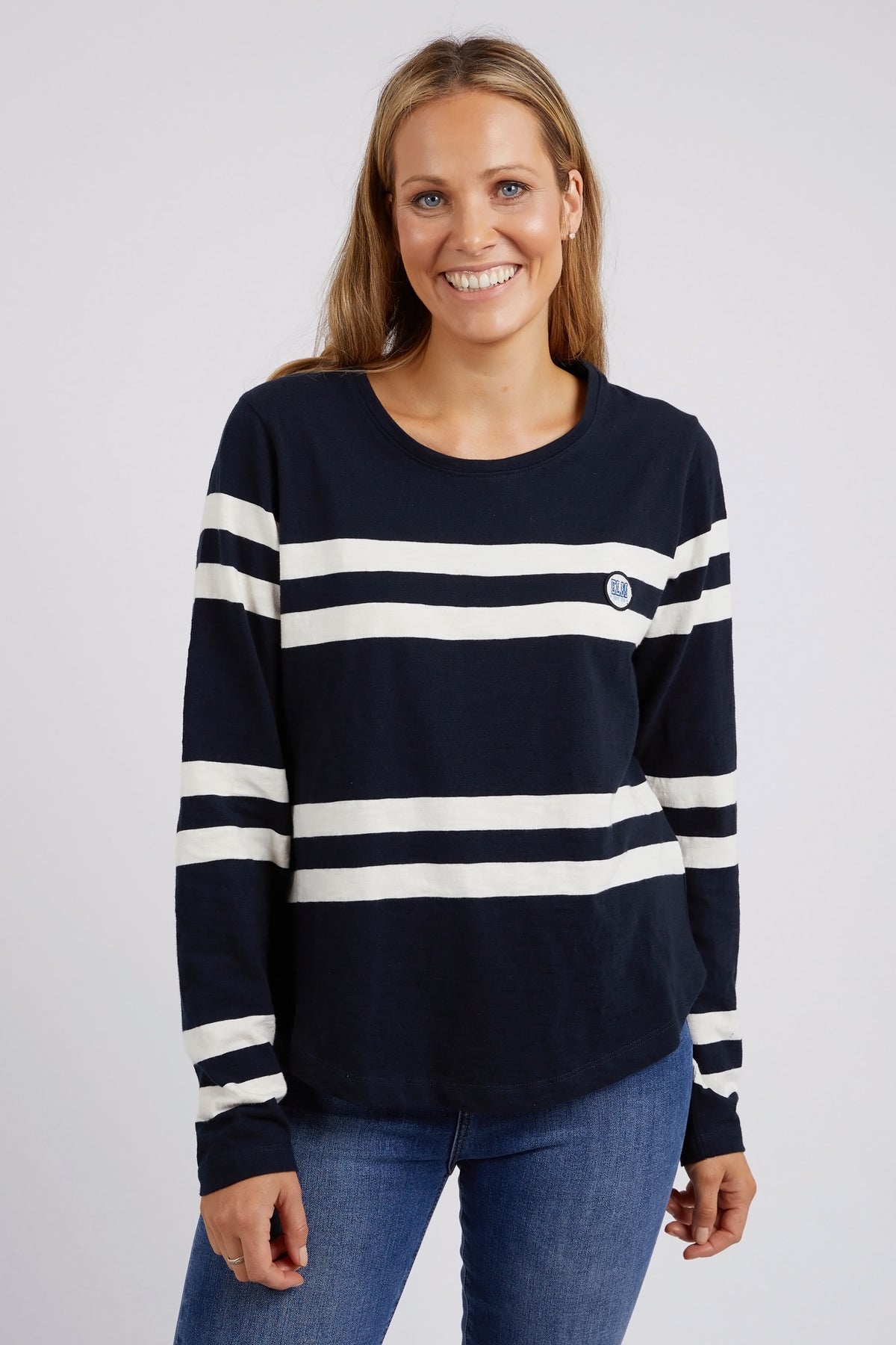 Allegra Long Sleeve Navy & Vintage White