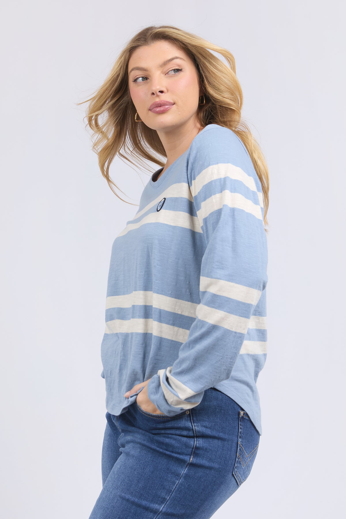 Allegra Long Sleeve Tee Steel