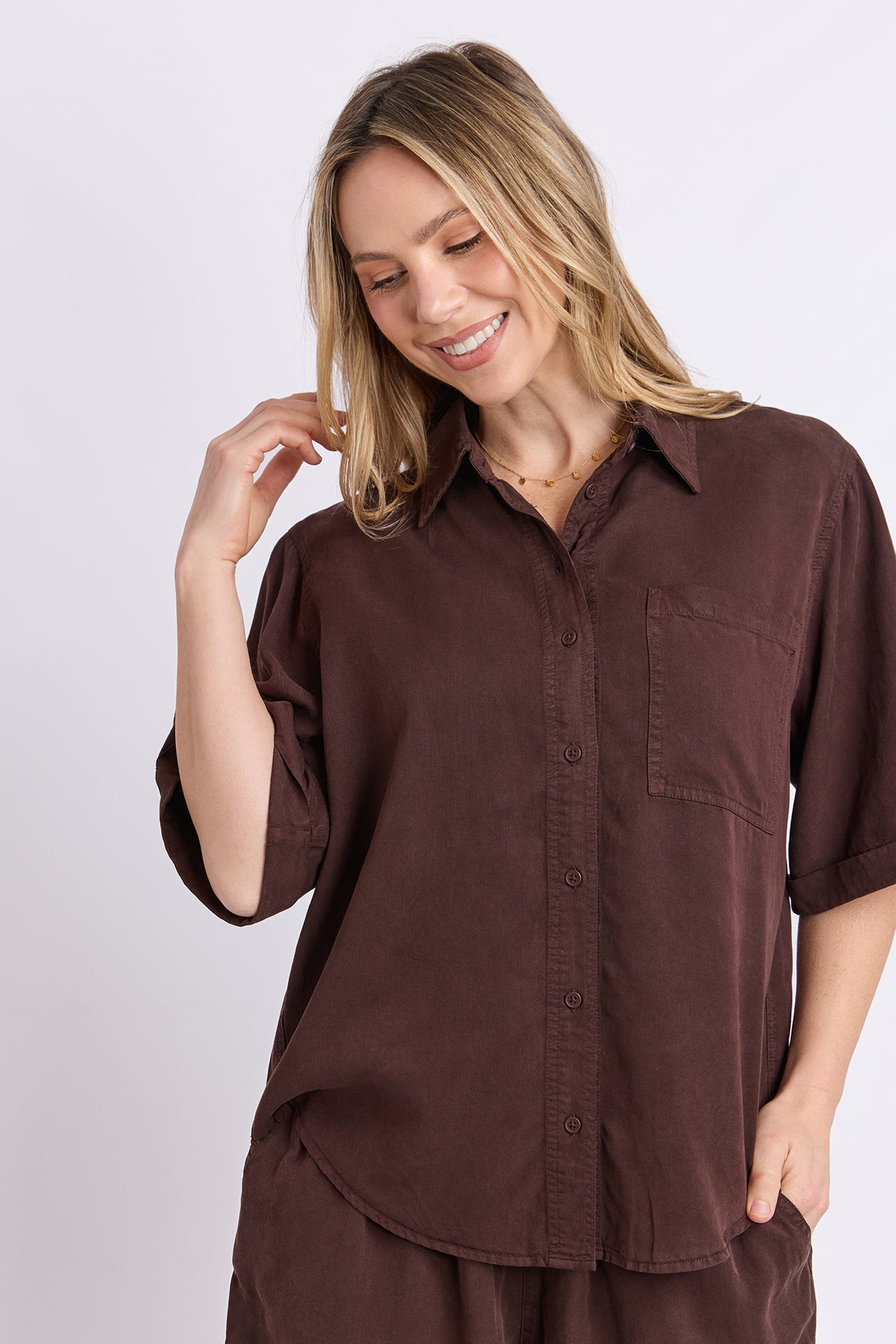 Bliss Washed Shirt Chocolate