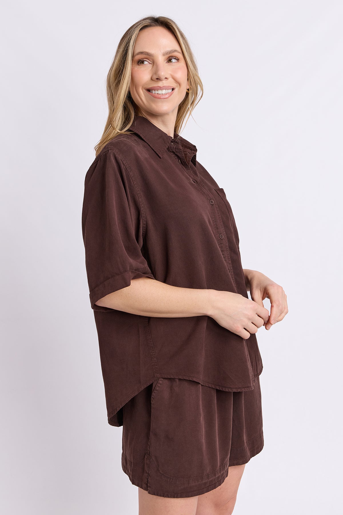 Bliss Washed Shirt Chocolate