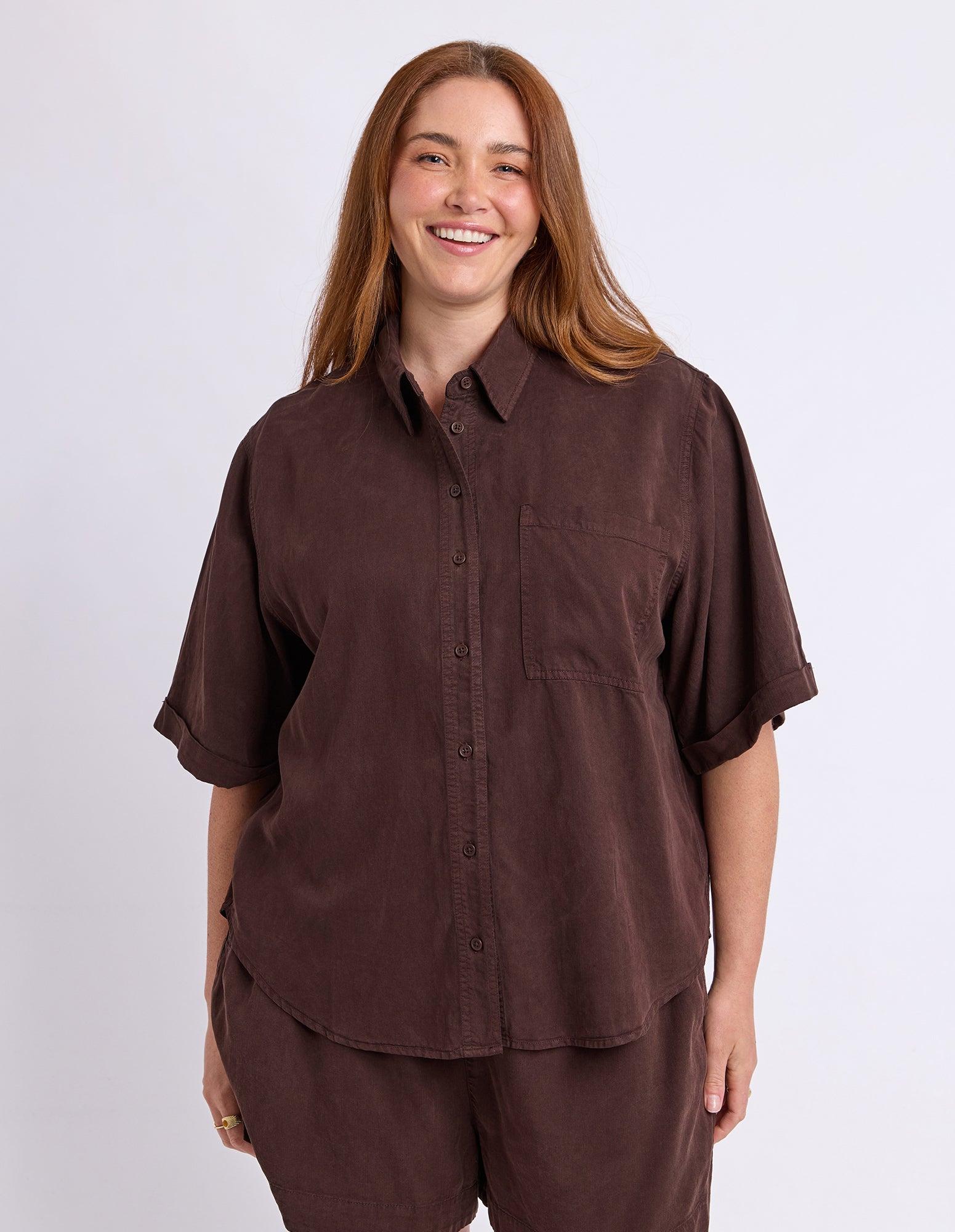 Bliss Washed Shirt Chocolate