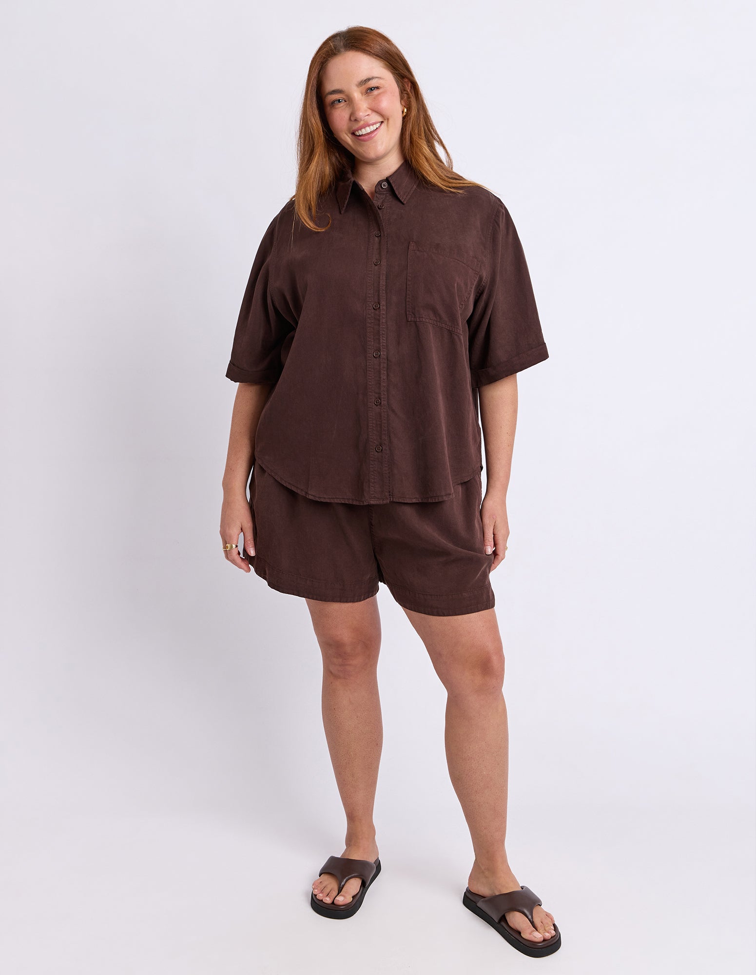 Bliss Washed Shirt Chocolate