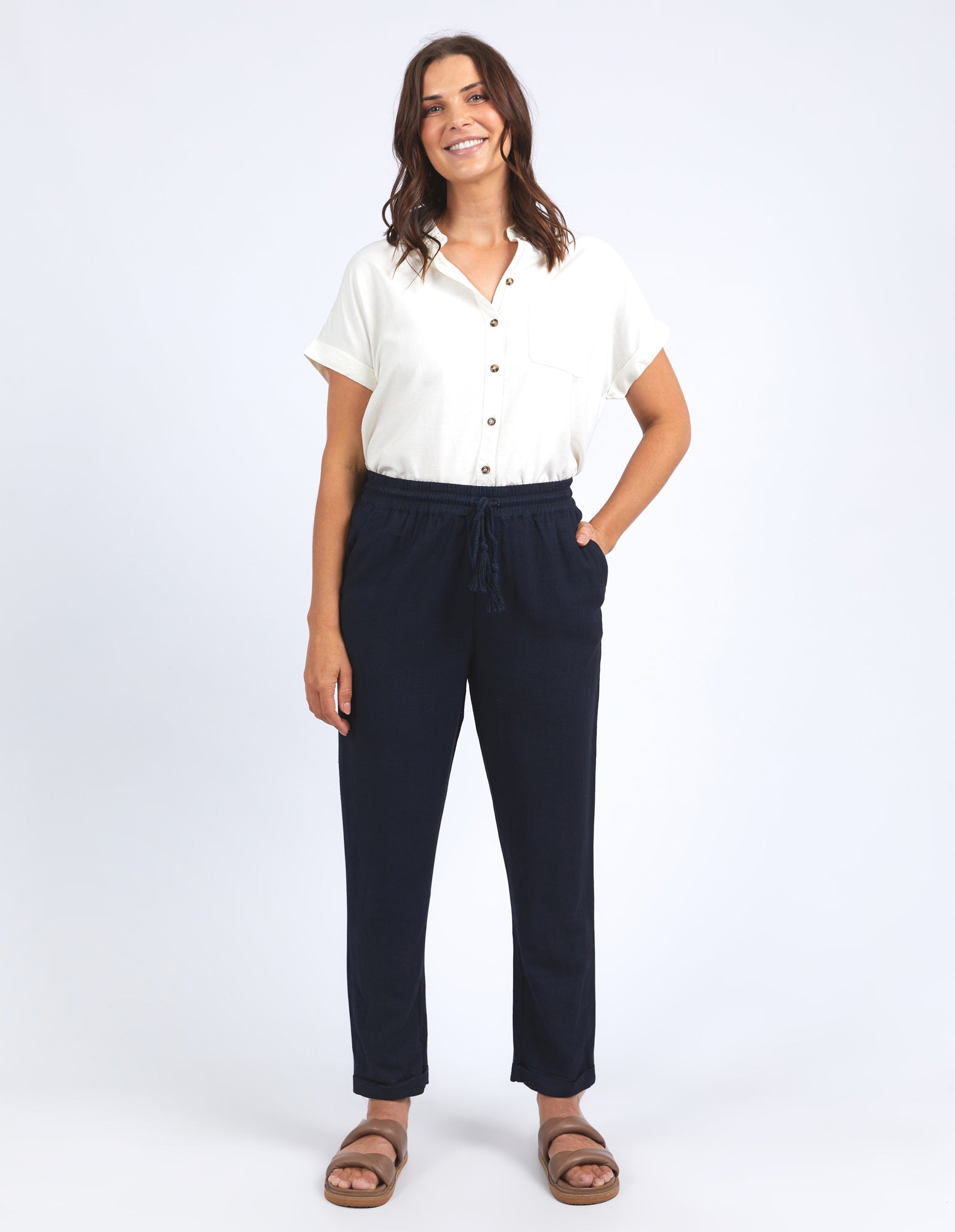 Clem Relaxed Pant Dark Sapphire