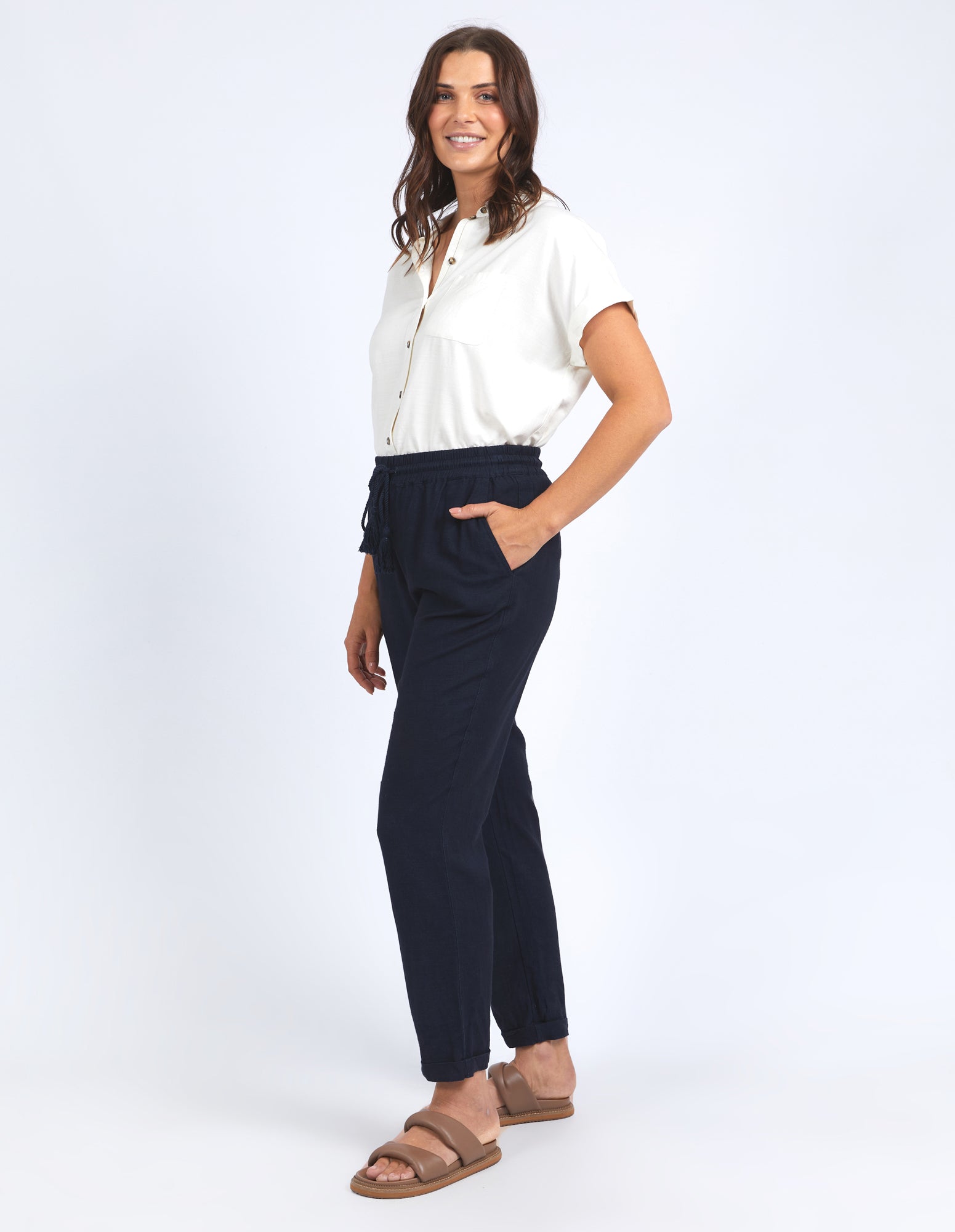 Clem Relaxed Pant Dark Sapphire