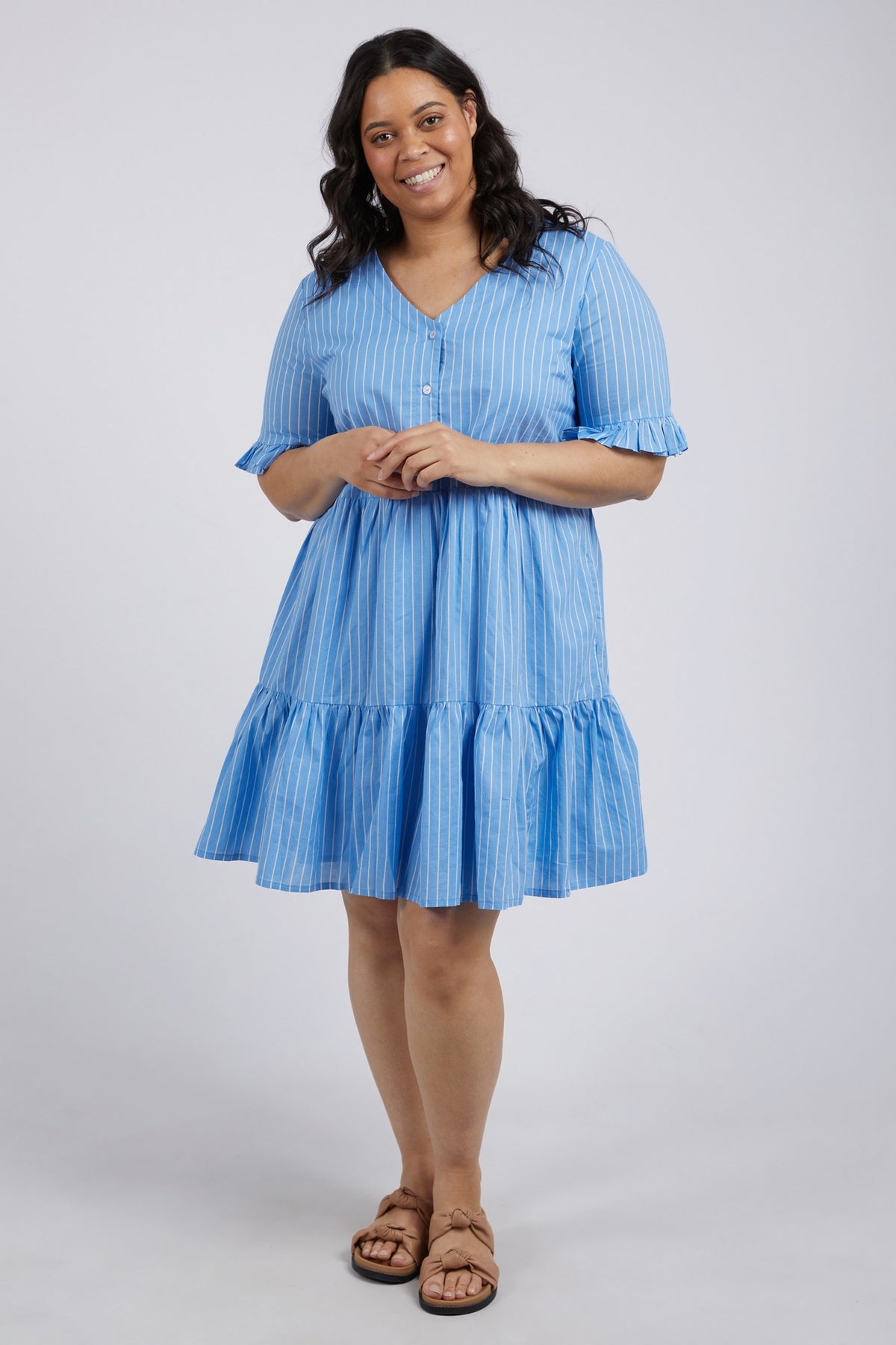Hailey Dress Azure Blue Stripe