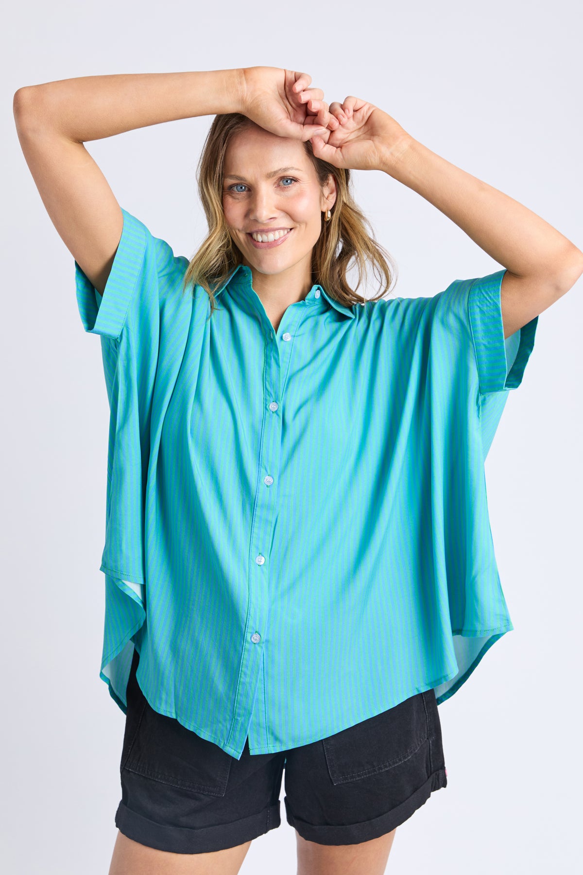 Luna Shirt Gumdrop Green Stripe