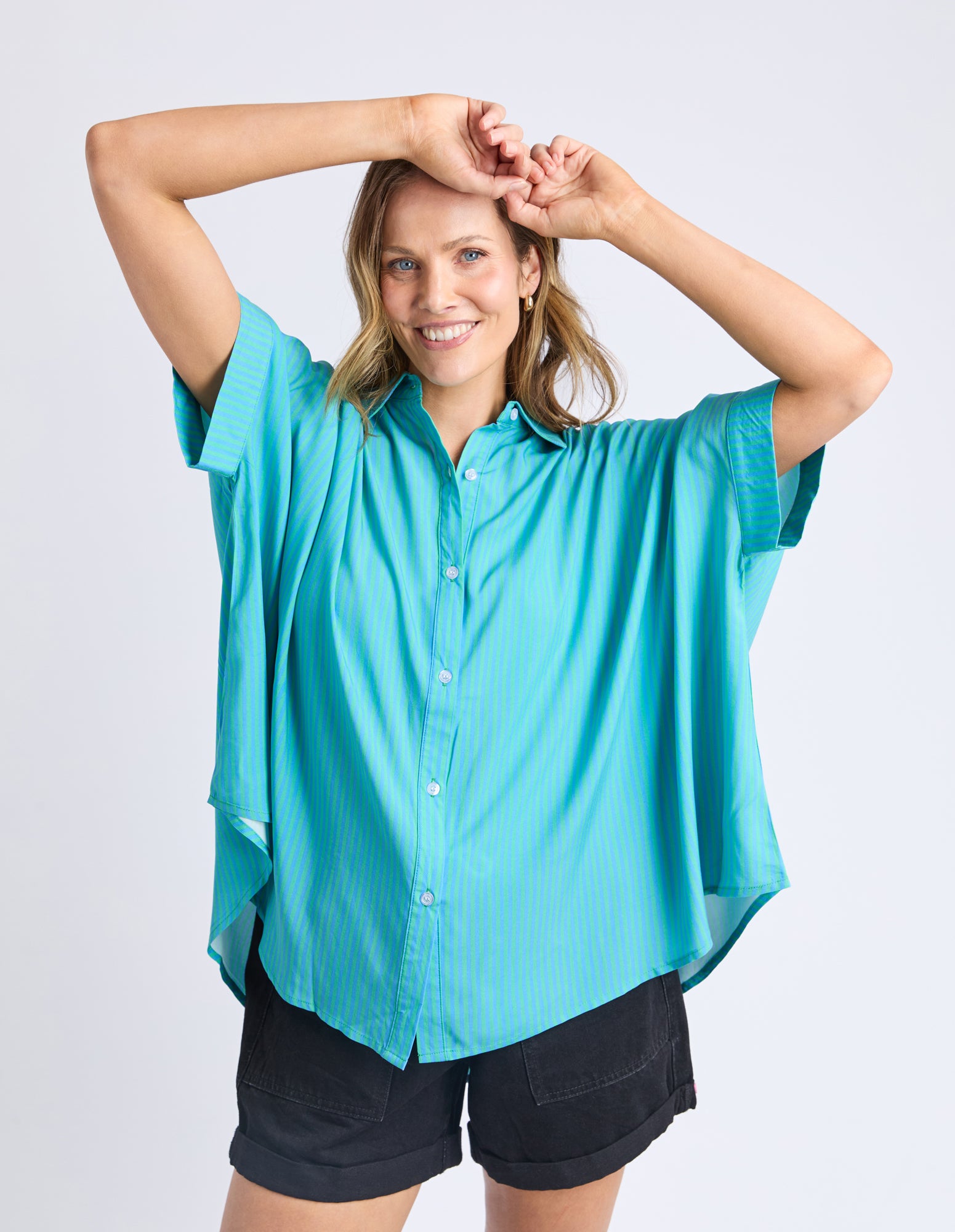 Luna Shirt Gumdrop Green Stripe