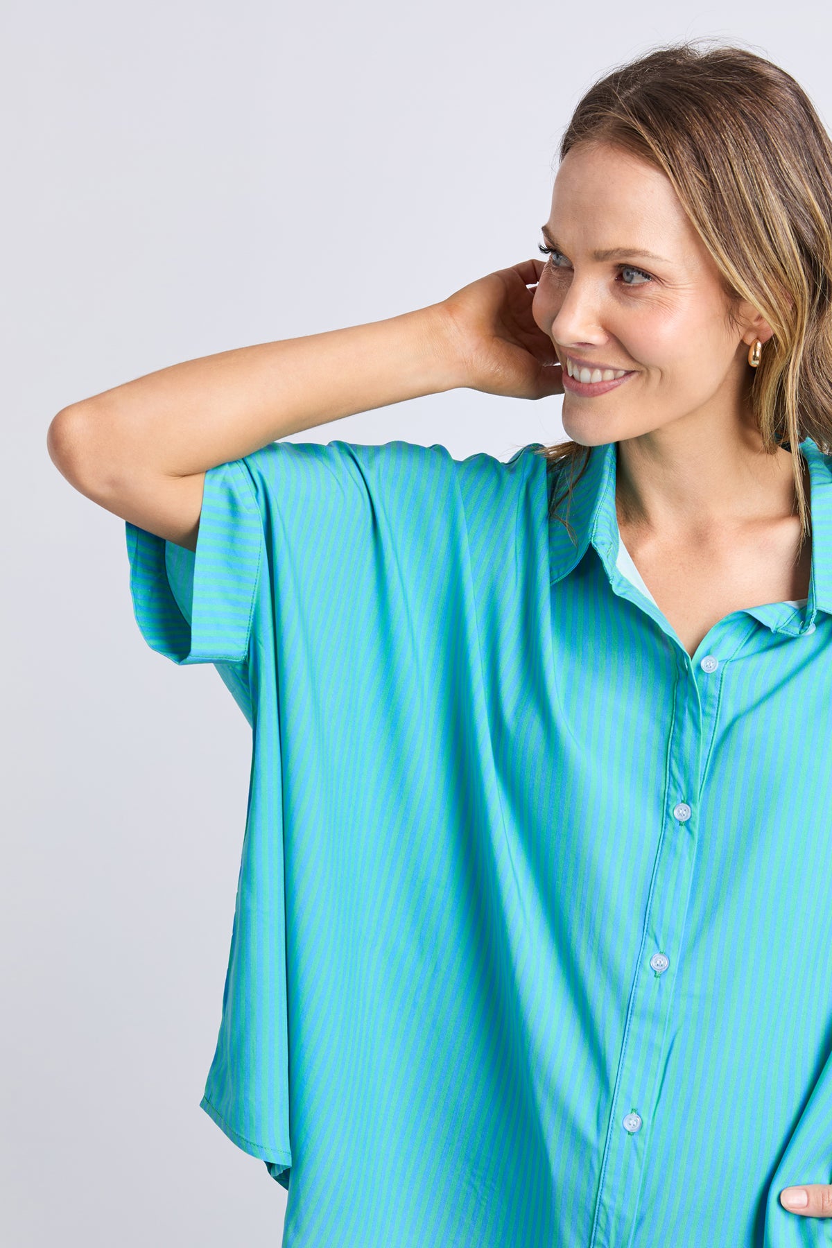 Luna Shirt Gumdrop Green Stripe
