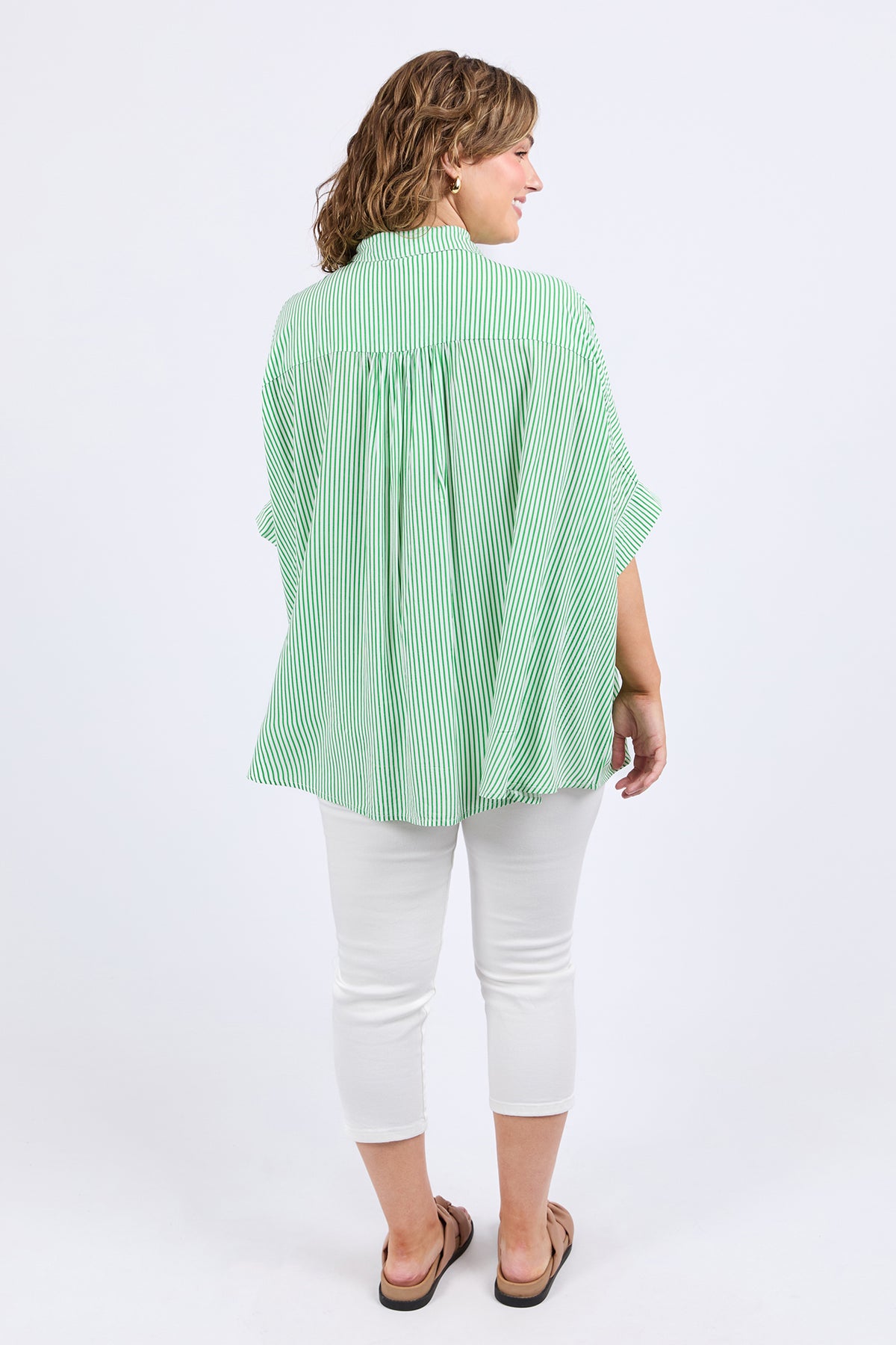 Luna Shirt Spring Green & White Stripe