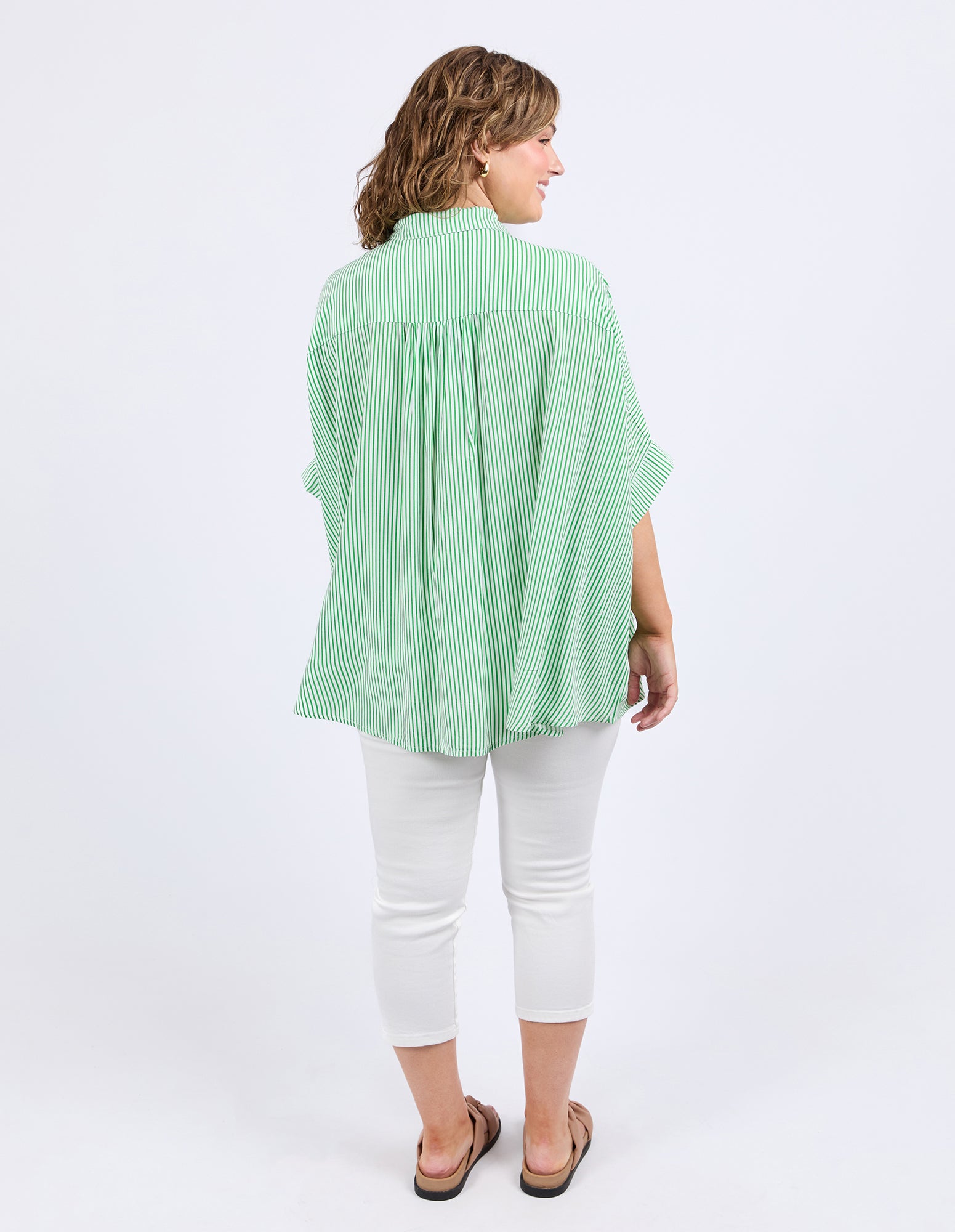 Luna Shirt Spring Green & White Stripe