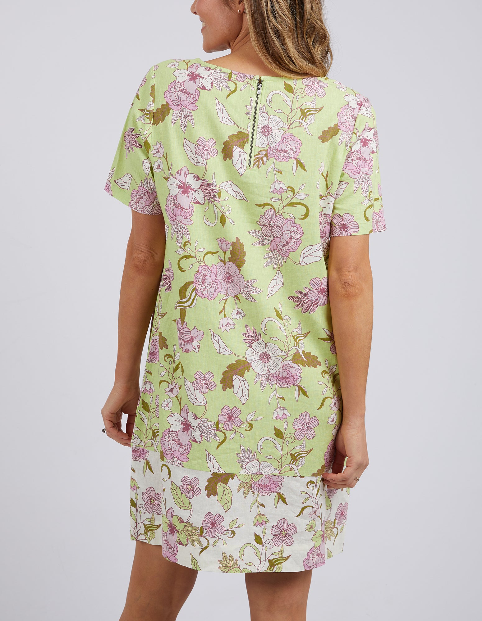 Emmeline Shift Dress Spliced Floral Print