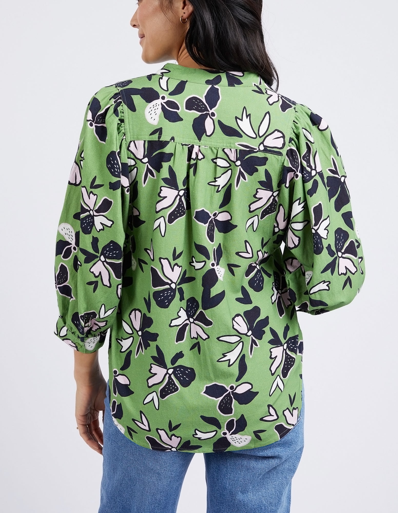 Idyll Floral Print Shirt Green