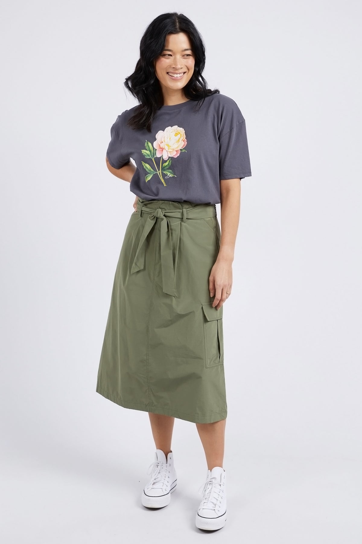 Moss Cargo Skirt Clover