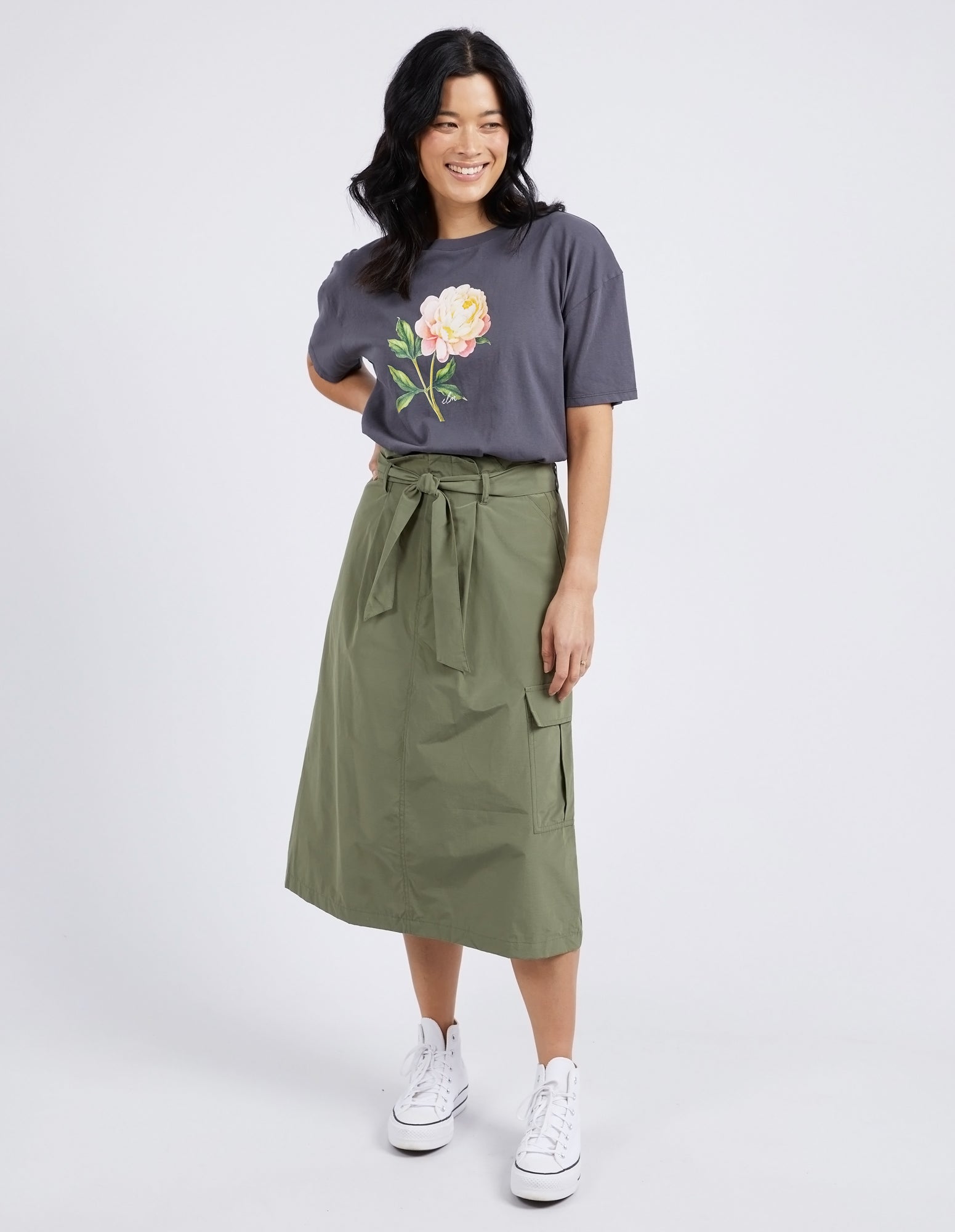 Moss Cargo Skirt Clover