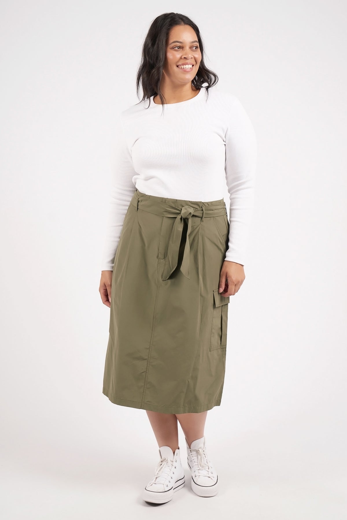 Moss Cargo Skirt Clover