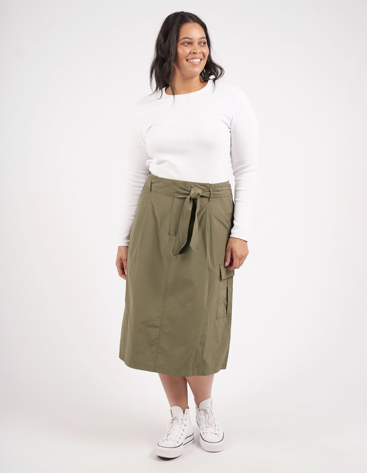 Moss Cargo Skirt Clover