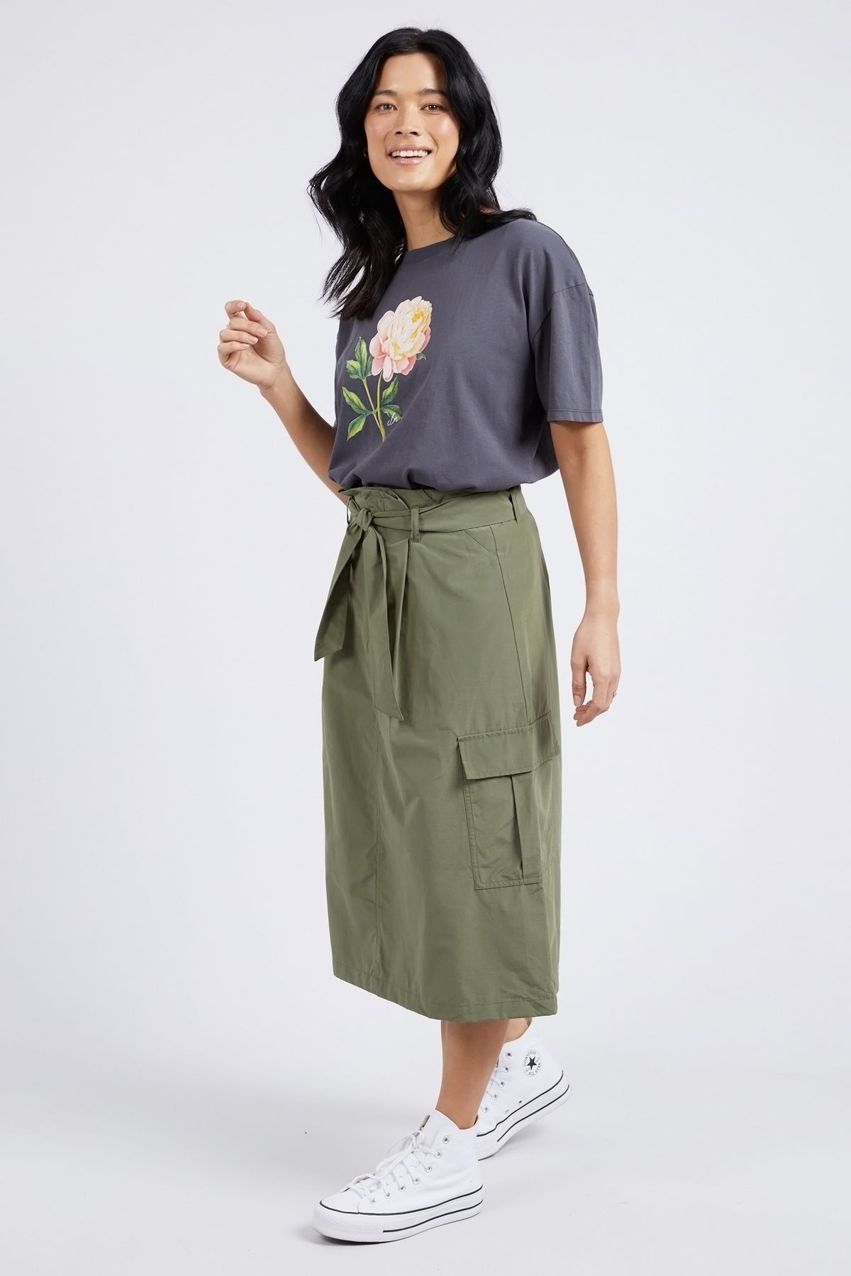 Moss Cargo Skirt Clover