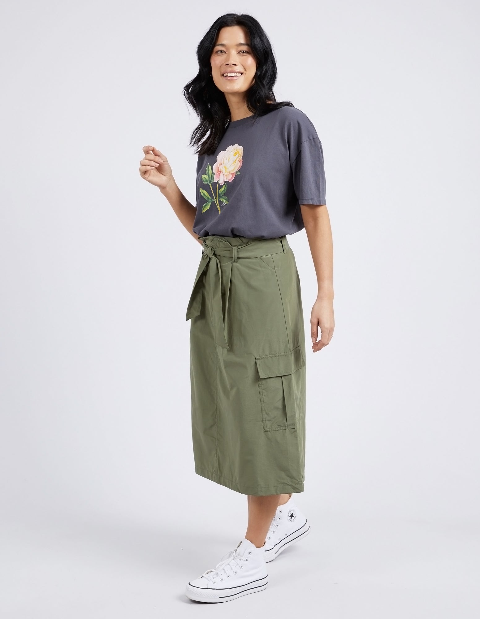 Moss Cargo Skirt Clover