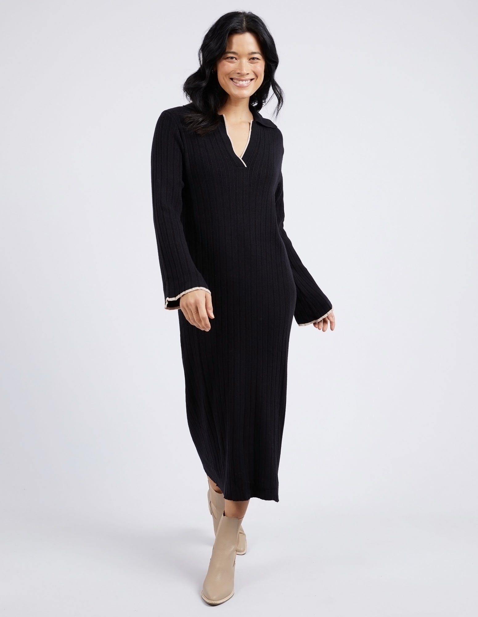 Maple Knit Dress Black